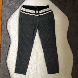 Vince Cream/Black 100% Silk Drawstring Pants